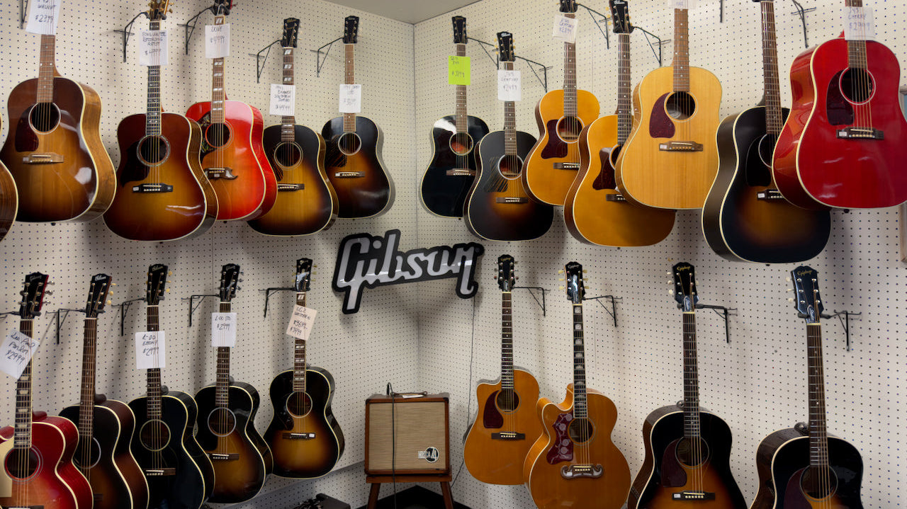 Gibson Left Handed Guitar Wall